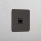 Modulo RJ45 Singolo in Bronzo Nero - Connessione di Rete Affidabile