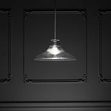 Hammersmith Lampadario Grande in Vetro Scanalato - Nichel Lucido