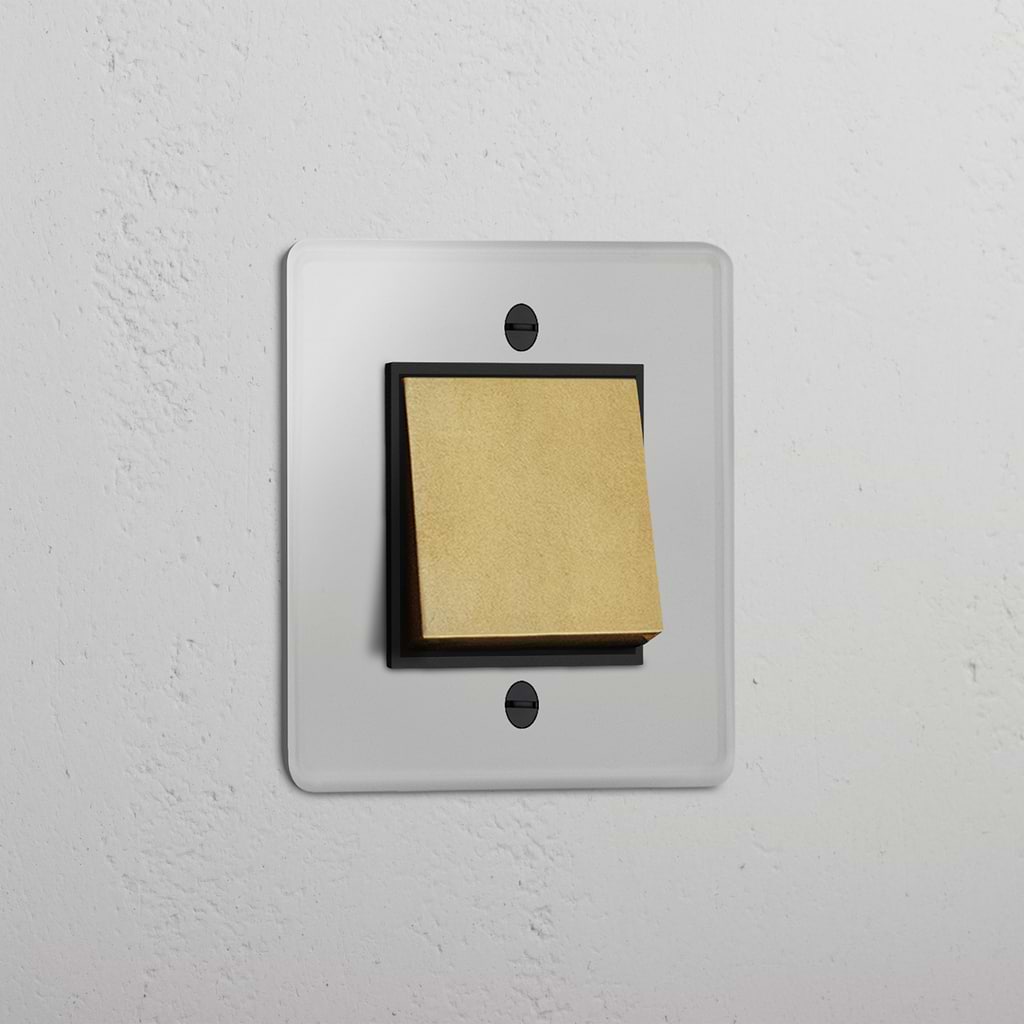 Interruttore Retrattivo Singolo a Bilanciere in Ottone Antico Nero - Strumento Luminoso User-friendly