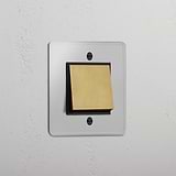 Interruttore Retrattivo Singolo a Bilanciere in Ottone Antico Nero - Strumento Luminoso User-friendly