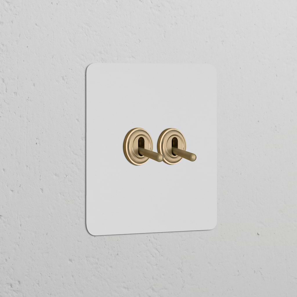 Interruttore a Levetta Singolo 2x – Pitturabile Ottone Antico