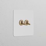 Interruttore a Levetta Singolo 2x – Pitturabile Ottone Antico