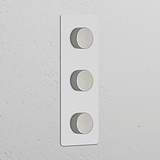 Interruttore Dimmer Triplo Verticale 3x – Pitturabile Nichel Lucido