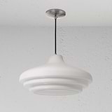 Brookfield Lampadario Grande in Vetro Opale - Nichel Lucido