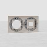 Doppia Placca 1x Keystone & 1x Modulo Tonda EU - Nichel Lucido