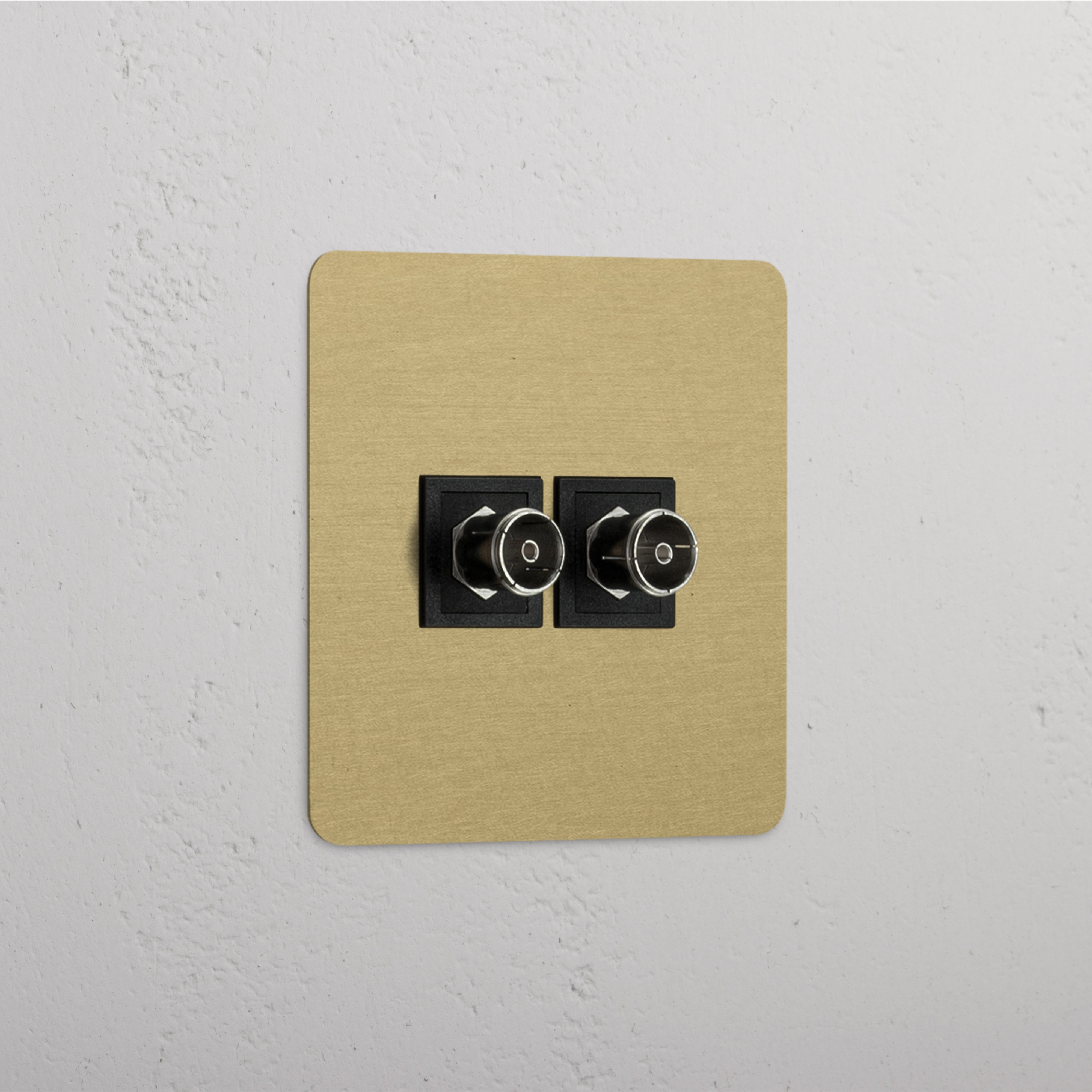 Modulo TV con Doppie Porte in Design Singolo Ottone Antico Nero