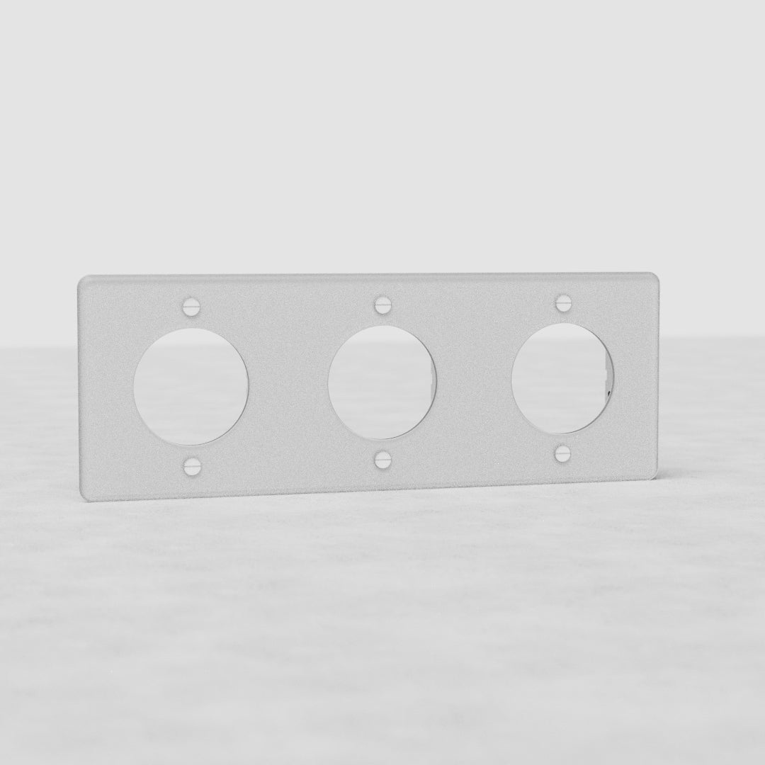 Placca Modulo Triplo Tonda EU - Trasparente Bianco