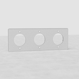 Placca Modulo Triplo Tonda EU - Trasparente Bianco