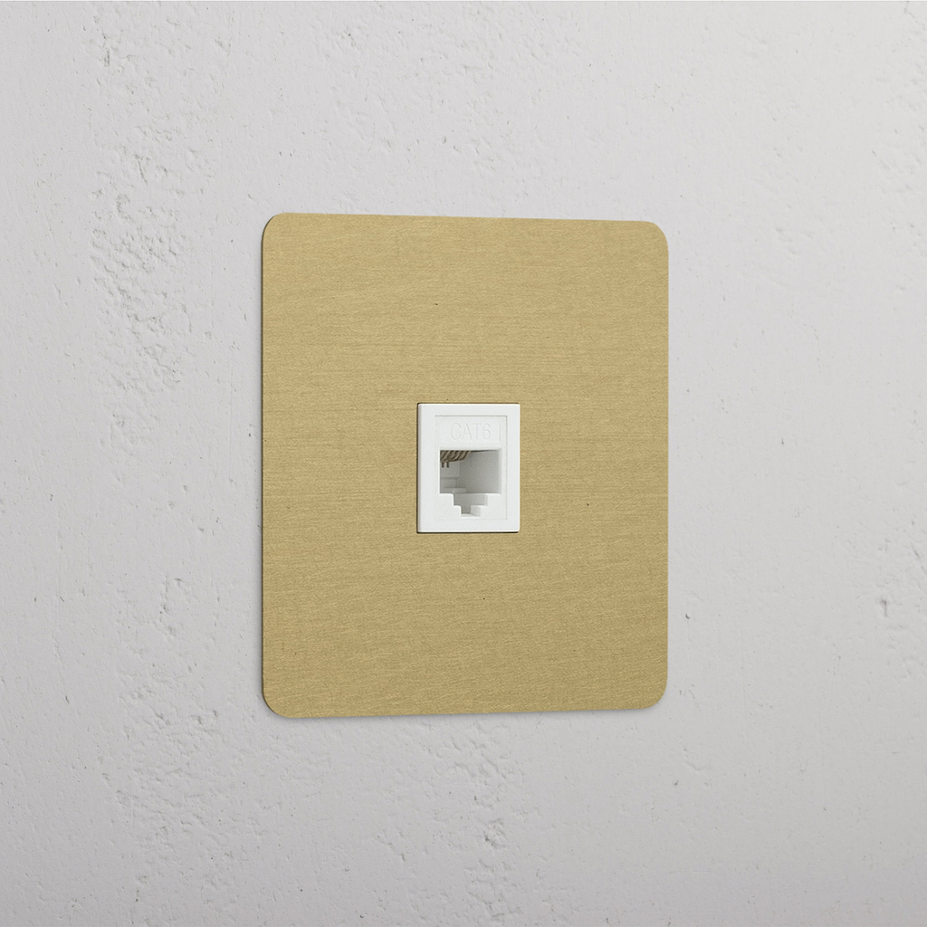 Modulo RJ45 Singolo in Ottone Antico Bianco - Connessione Rete Affidabile
