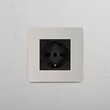 Modulo Singolo Schuko/Bipasso - Nichel Lucido Nero