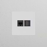 Modulo RJ45 & HDMI Singolo – Pitturabile Nero