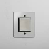 Interruttore a Bascula Centrale Singolo in Nichel Lucido Nero Trasparente - Accessorio Efficace di Gestione Luminosa