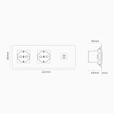 Modulo Triplo USB 30W & 2x Schuko/Bipasso - Nichel Lucido Bianco