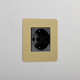 Modulo Singolo Schuko/Bipasso in Ottone Antico Nero