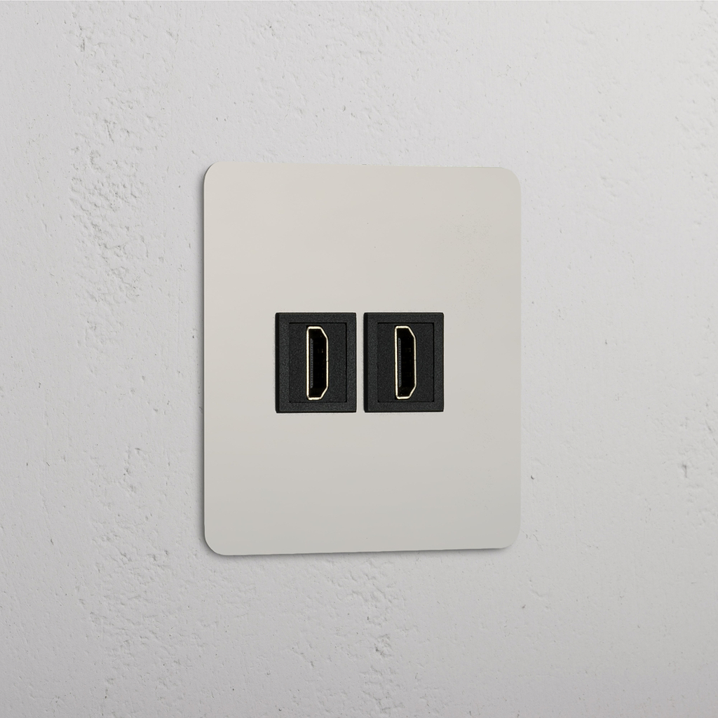 Accessorio Video Alta Definizione Doppio in Nichel Lucido Nero - Modulo HDMI Singolo 2x