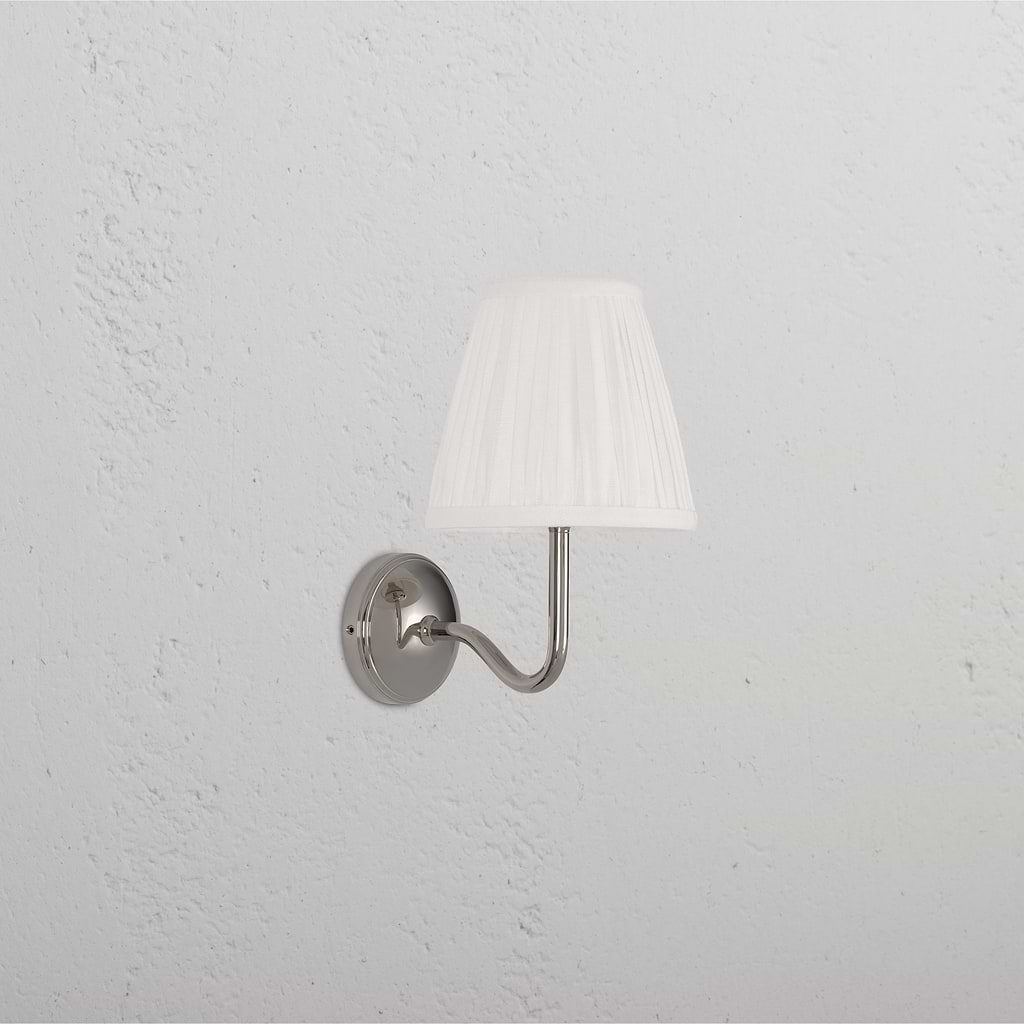 Applique Malvern Piccola Bianco Alabastro - Nichel Lucido