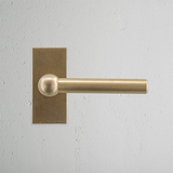 Harper Maniglia con Placca Corta e Molla - Ottone Antico