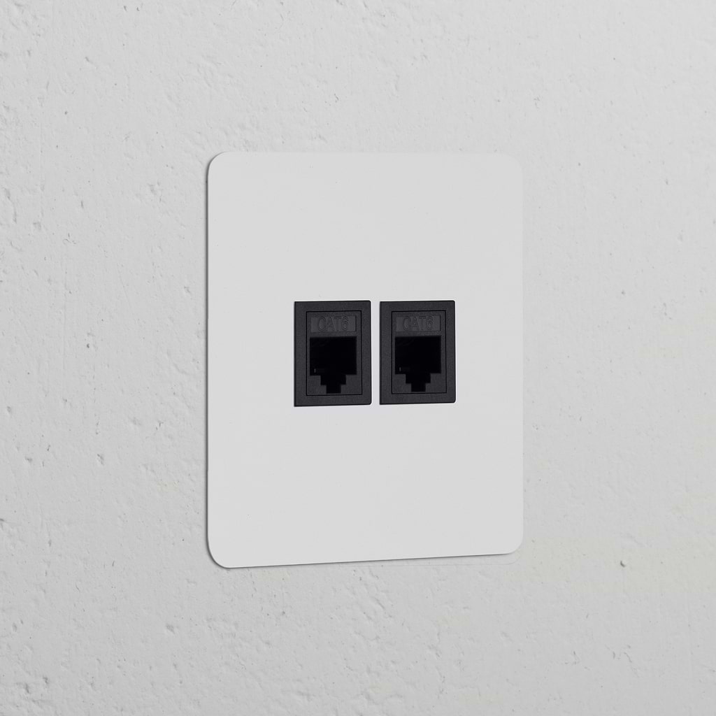 Modulo RJ45 2x Singolo – Pitturabile Nero