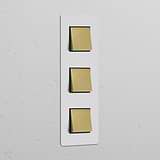 Interruttore a Bilanciere Triplo Verticale 3x – Pitturabile Ottone Antico Nero