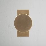 Onslow Pomello con Molla su Placca Corta - Ottone Antico