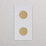 Interruttore Dimmer Doppio Verticale 2x – Pitturabile Ottone Antico