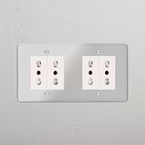 Modulo Doppio 4x Bipasso - Trasparente Bianco