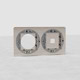 Doppia Placca 1x Interruttore & 1x Modulo Tonda EU - Nichel Lucido