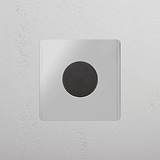 Dimmer Singolo Sofisticato in Bronzo Trasparente per Controllo dell'Intensità Luminosa su Sfondo Bianco