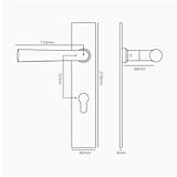 Apsley Maniglia per porta con placca lunga, molla e serratura Euro – Bronzo