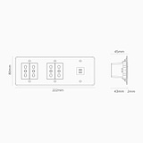 Modulo Triplo USB 30W & 4x Bipasso - Trasparente Bianco