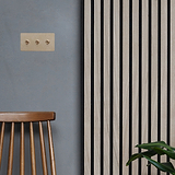 Doppio 3x Interruttore a Levetta in finitura Ottone Antico, predisposto per essere utilizzato come doppio interruttore e dimmer.