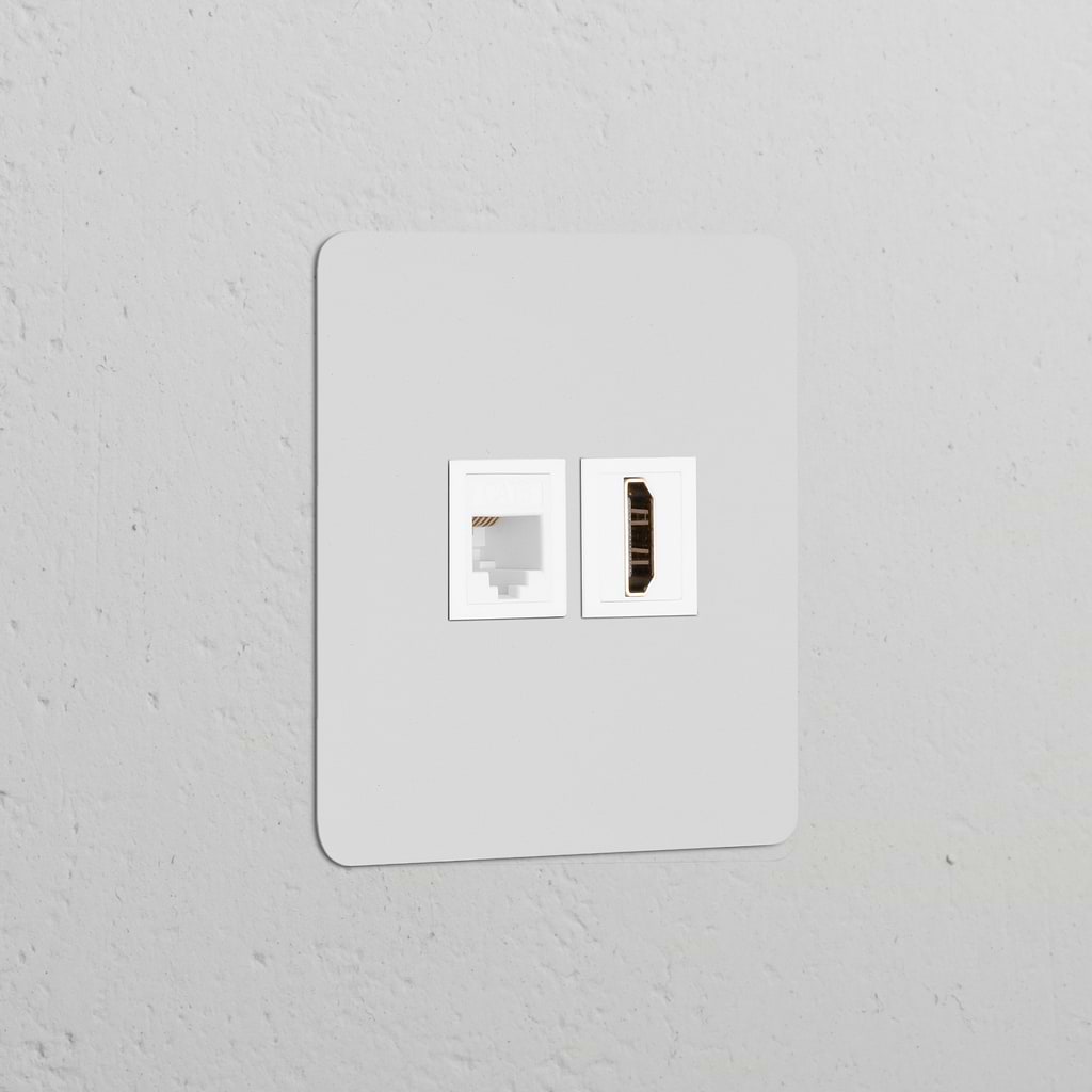 Modulo RJ45 & HDMI Singolo – Pitturabile Bianco