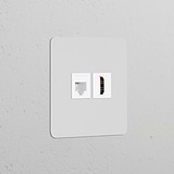 Modulo RJ45 & HDMI Singolo – Pitturabile Bianco