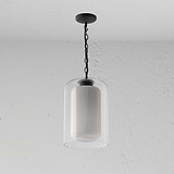 Windsor Lampadario Medio in Vetro Opale - Bronzo