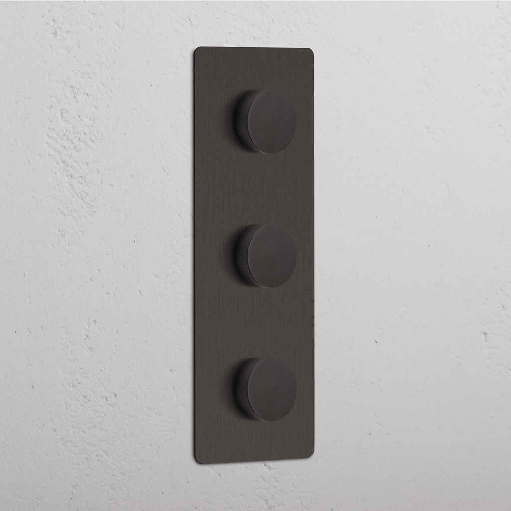 Interruttore Dimmer Multidirezionale Triplo 3x Verticale – Bronzo