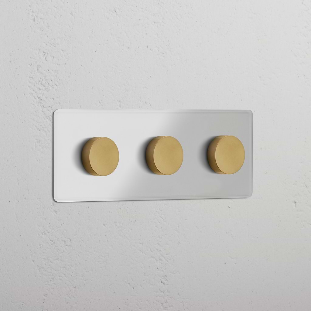 Interruttore Dimmer Multidirezionale Triplo 3x – Ottone Antico Trasparente
