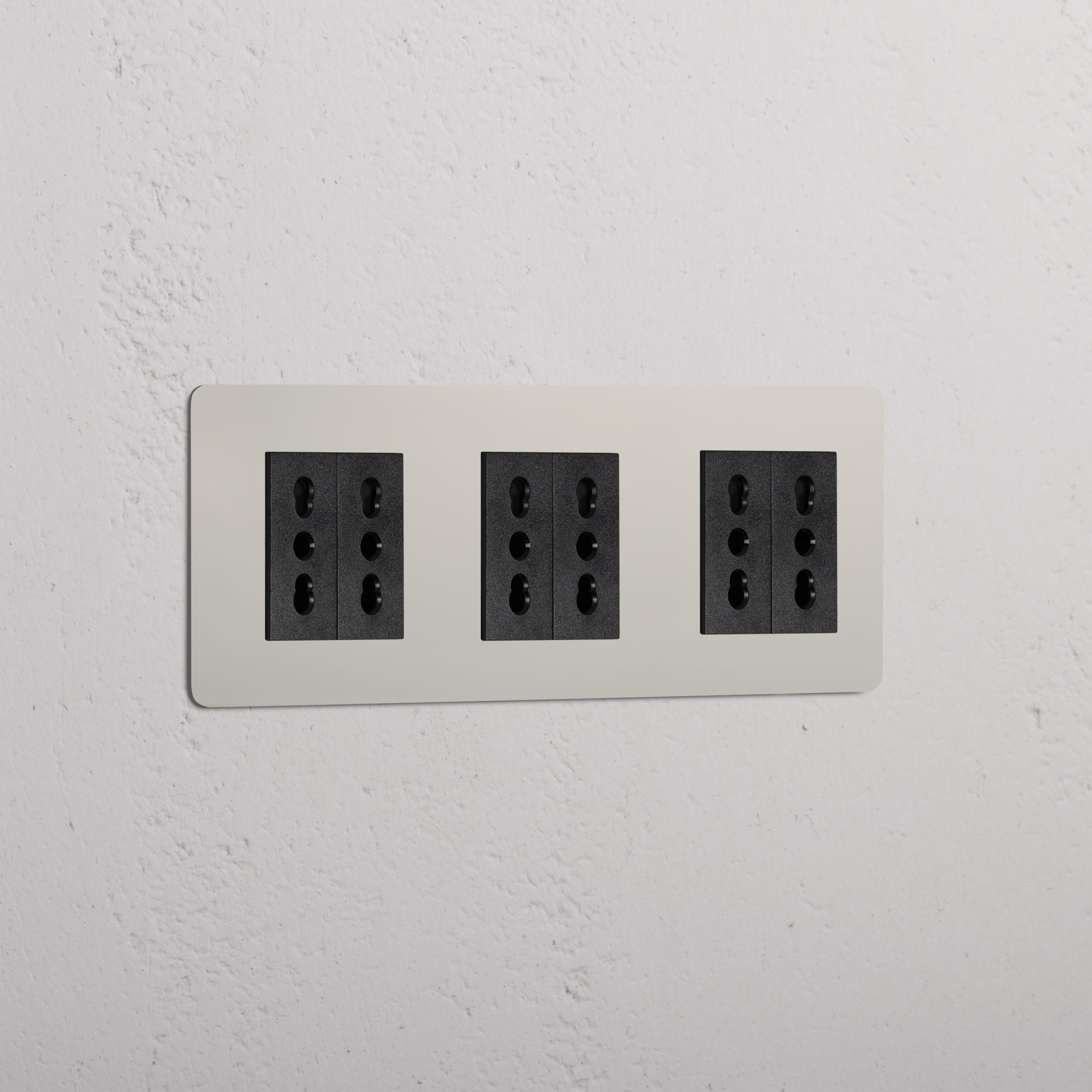 Modulo Triplo 6x Bipasso in Nichel Lucido Nero