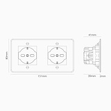 Modulo Doppio 2x Schuko/Bipasso - Trasparente Bianco