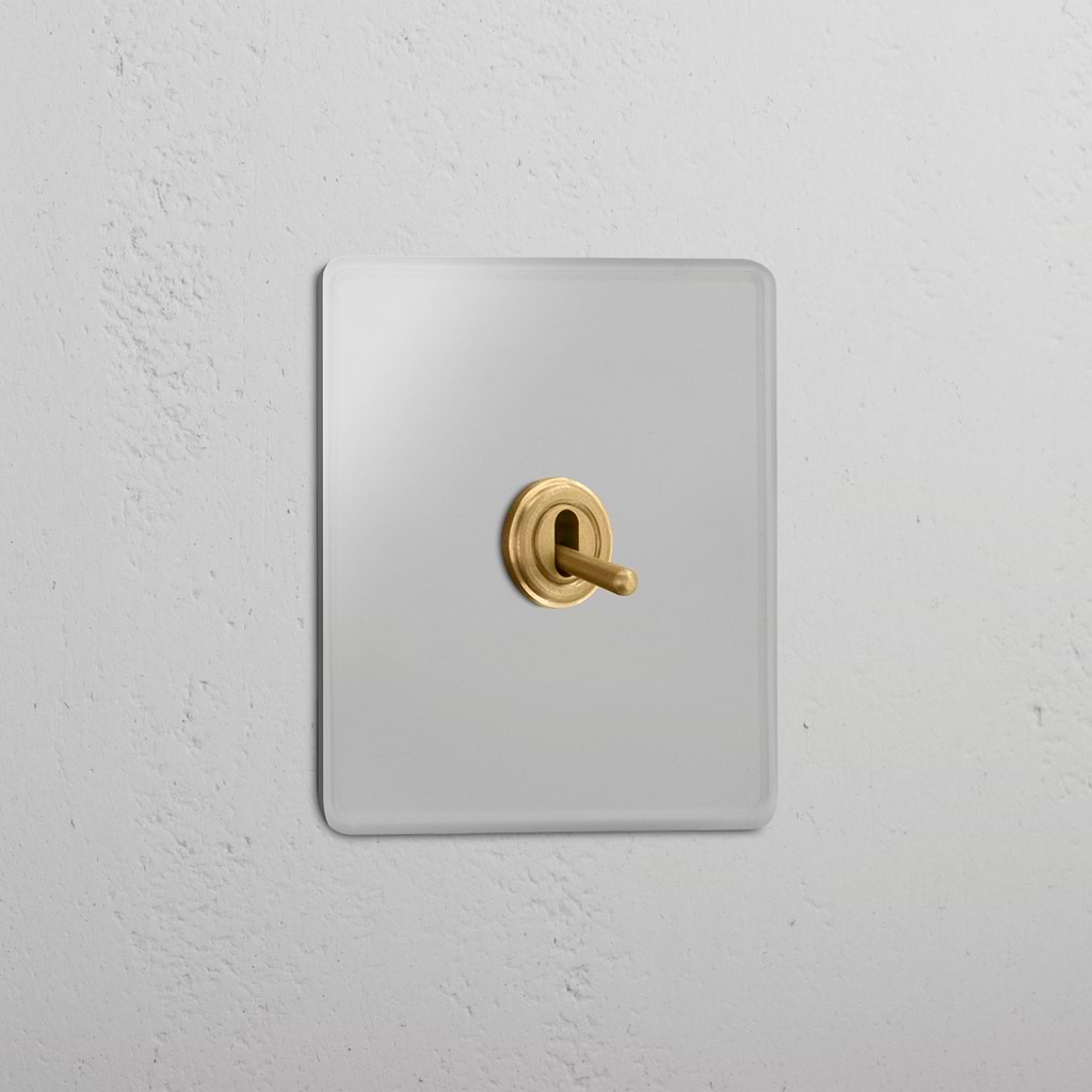 Interruttore Retrattivo Singolo a Levetta in Ottone Antico - Accessorio Efficace Controllo Luminoso