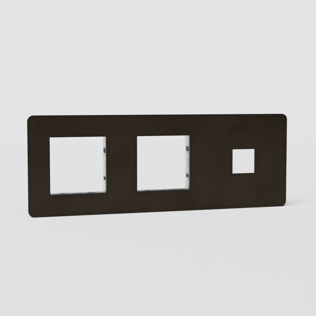 Placca Interruttore Tripla Funzione Keystone & 45mm EU in Bronzo - Soluzione Interruttore Multifunzione