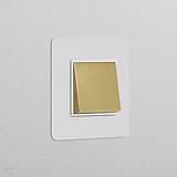 Interruttore a Bilanciere Singolo – Pitturabile Ottone Antico Bianco