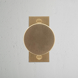 Onslow Pomello con Molla su Placca Corta - Ottone Antico