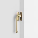 Southbank Casement Window Handle With Plate Left – Antique Brass