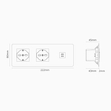 Modulo Triplo 3x Schuko/Bipasso - Nichel Lucido Bianco