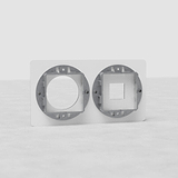 Doppia Placca 1x Keystone & 1x Modulo Tonda EU, Placche Trasparenti, Trasparente Bianco, design placca da parete.