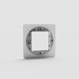 Placca Semplificata Singola da 45mm EU in Bianco Trasparente - Essenziale per Interruttori Luminosi su Sfondo Bianco