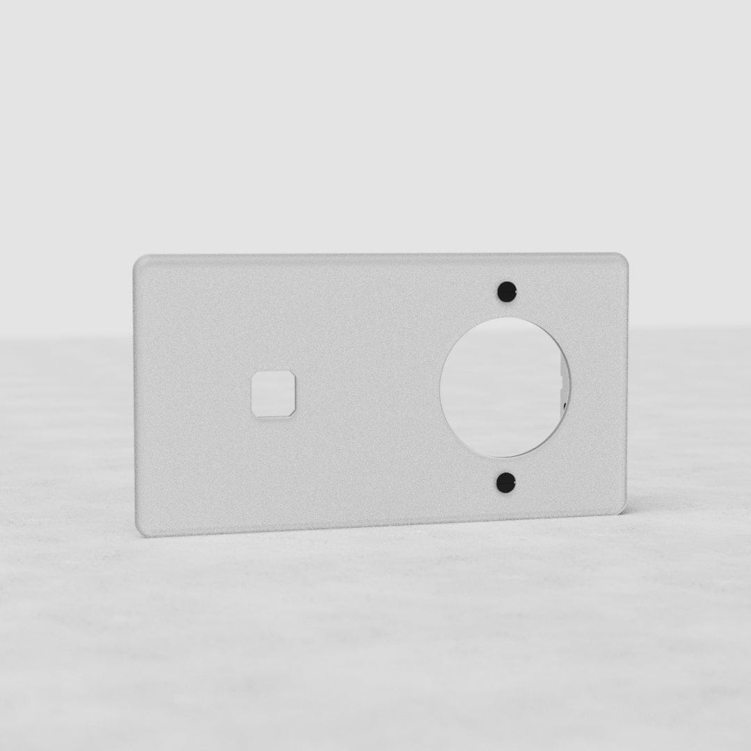 Doppia Placca 1x Interruttore & 1x Modulo Tonda EU - Trasparente Nero