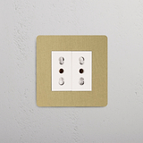 Modulo Singolo 2x Bipasso - Ottone Antico Bianco