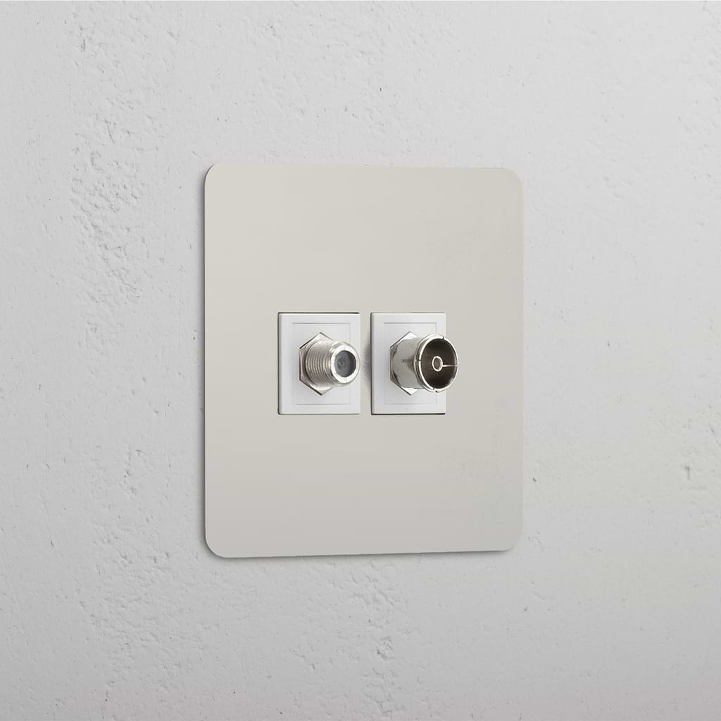Accessorio Combinato Segnale Satellite e TV: Modulo Singolo Satellite & TV in Nichel Lucido Bianco