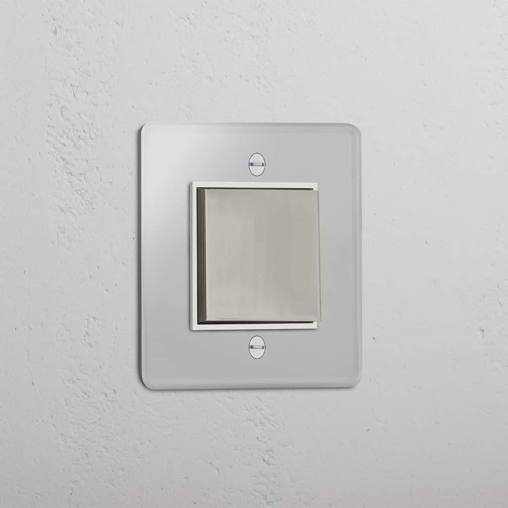 Interruttore Centrale Singolo in Nichel Lucido Trasparente Bianco - Soluzione Efficace di Illuminazione